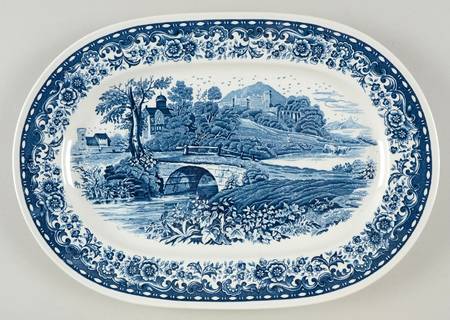 Blue Castle 13" Oval Serving Platter