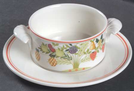 Bon Appetit Flat Cream Soup Bowl & Saucer Set