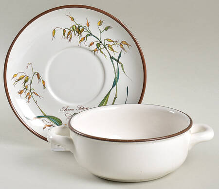 Botanica Flat Cream Soup Bowl & Saucer Set