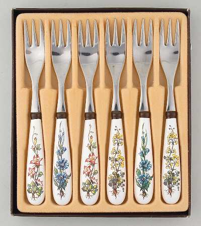 Botanica Dessert Fork - Set of 6 with 3 Motifs