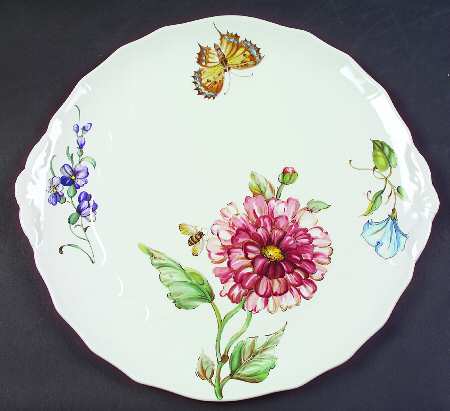 Bouquet Handled Cake Plate