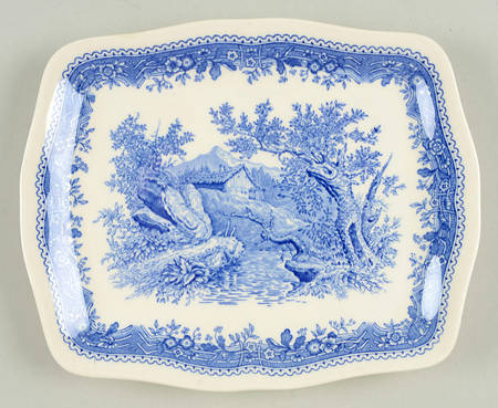 Burgenland Blue (Brown Backstamp) Butter Tray