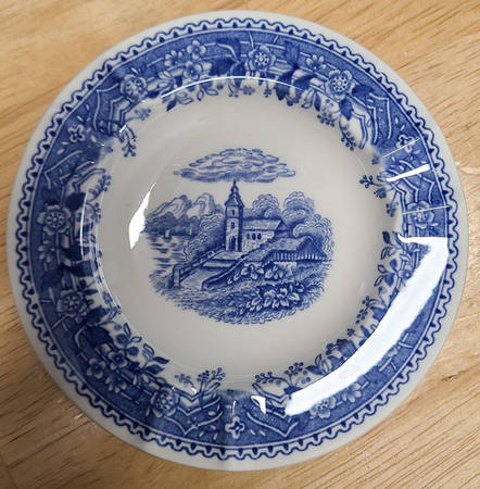 Burgenland Blue (Brown Backstamp) 4" Ashtray