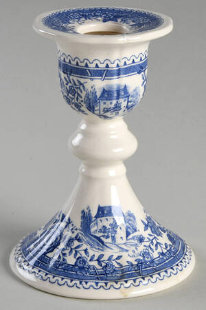 Burgenland Blue (Brown Backstamp) Small Candlestick
