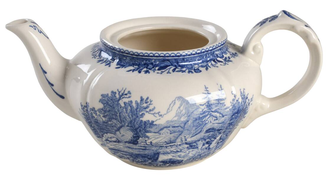 Burgenland Blue (Brown Backstamp) Small Teapot No Lid