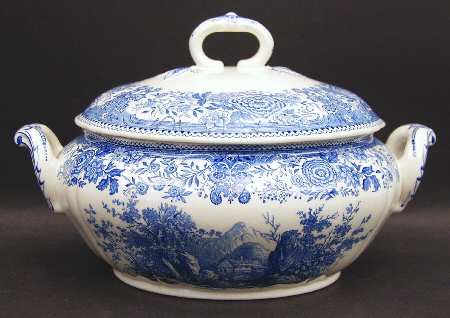 Burgenland Blue (Brown Backstamp) Tureen &  Lid