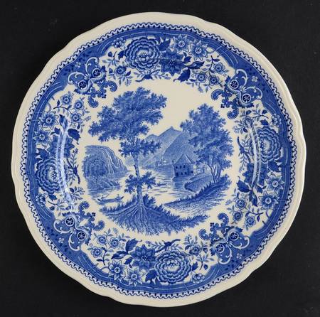 Burgenland Blue (Brown Backstamp) Salad Plate