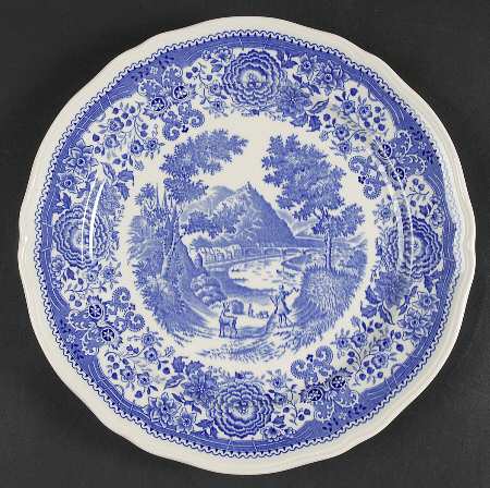 Burgenland Blue (Brown Backstamp) Dinner Plate