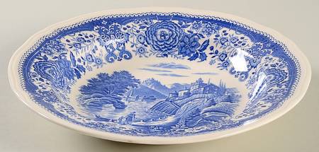 Burgenland Blue (Brown Backstamp) Large Rim Soup Bowl