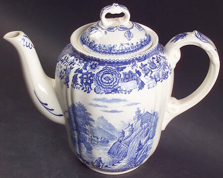 Burgenland Blue (Green Blue, Black Backstamp) Coffee Pot & Lid