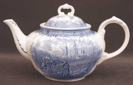Burgenland Blue (Green Blue, Black Backstamp) Small Teapot & Lid