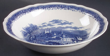 Burgenland Blue (Green Blue, Black Backstamp) 10" Large Salad Serving Bowl