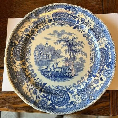 Burgenland Blue (Green Blue, Black Backstamp) Salad Plate