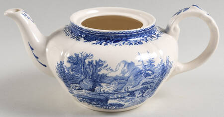 Burgenland Blue (Green Blue, Black Backstamp) Small Teapot No Lid