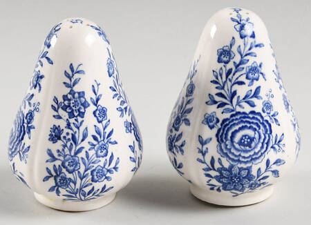 Burgenland Blue (Green Blue, Black Backstamp) Salt & Pepper Set