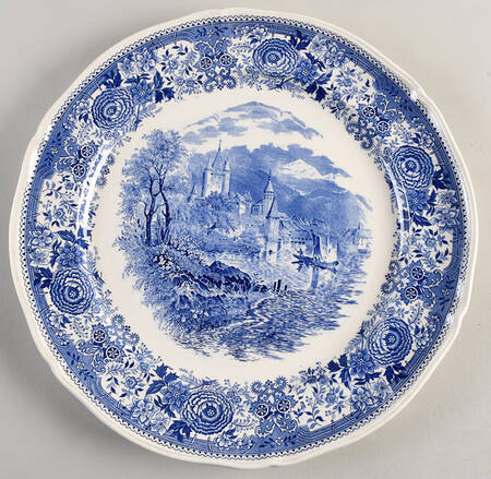 Burgenland Blue (Green Blue, Black Backstamp) 13" Chop Plate (Round Platter)