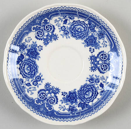 Burgenland Blue (Green Blue, Black Backstamp) Saucer for Flat Demitasse Cup