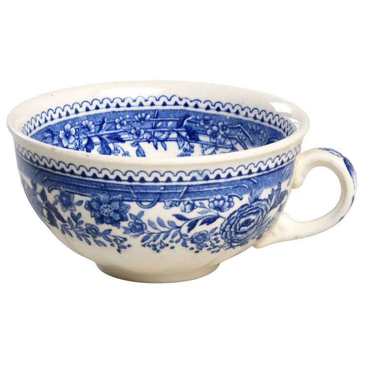 Burgenland Blue (Green Blue, Black Backstamp) Flat Cup