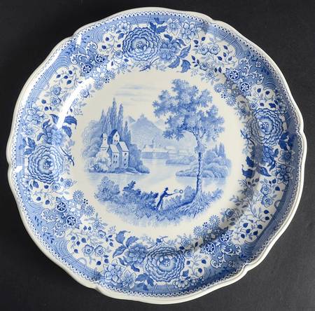 Burgenland Blue (Green Blue, Black Backstamp) Dinner Plate