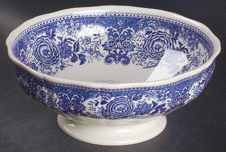 Burgenland Blue (Green Blue, Black Backstamp) 7" Round Vegetable Bowl