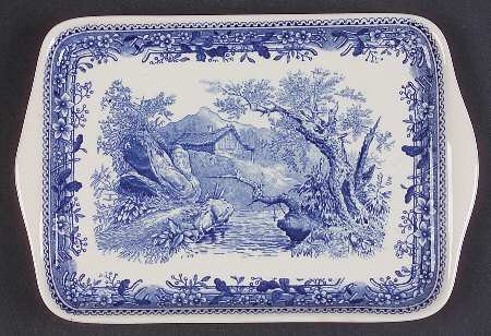 Burgenland Blue (Green Blue, Black Backstamp) Butter Tray