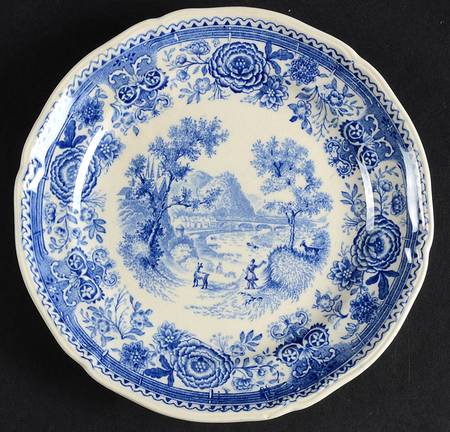 Burgenland Blue (Green Blue, Black Backstamp) Bread & Butter Plate