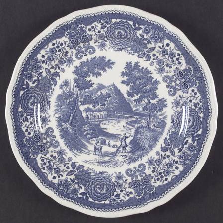 Burgenland Blue (Green Blue, Black Backstamp) Dinner Plate