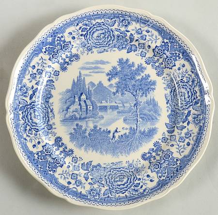 Burgenland Blue (Green Blue, Black Backstamp) Luncheon Plate