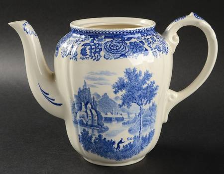 Burgenland Blue (Green Blue, Black Backstamp) Coffee Pot No Lid