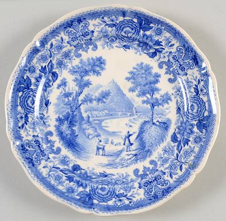 Burgenland Blue (Green Blue, Black Backstamp) Salad Plate