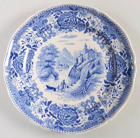Burgenland Blue (Green Blue, Black Backstamp) Luncheon Plate