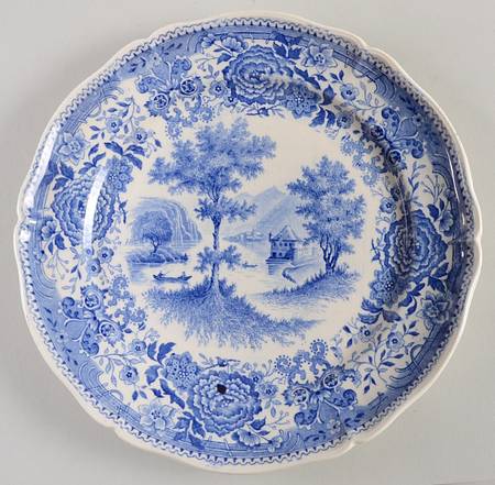 Burgenland Blue (Green Blue, Black Backstamp) Luncheon Plate