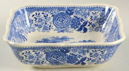 Burgenland Blue (Green Blue, Black Backstamp) 7" Square Vegetable Bowl