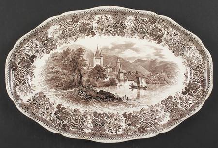 Burgenland Brown 15" Oval Serving Platter