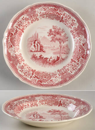 Burgenland Maroon Large Rim Soup Bowl