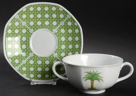 Caribic Flat Cream Soup Bowl & Saucer Set