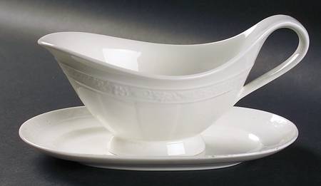 Cameo White (Weiss) Gravy Boat & Underplate/Relish