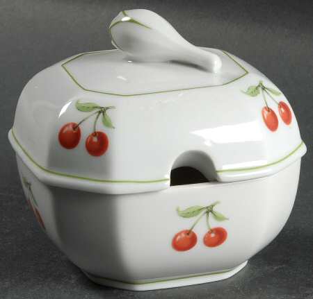 Cherry Sugar Bowl/Jam/Jelly & Lid