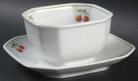 Cherry Gravy Boat with Attached Underplate
