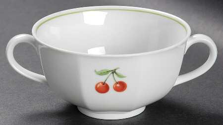 Cherry Flat Cream Soup Bowl