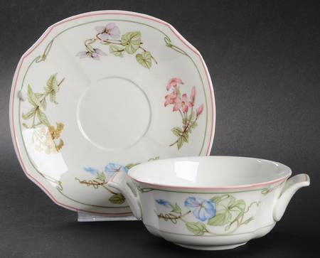 Clarissa Flat Cream Soup Bowl & Saucer Set