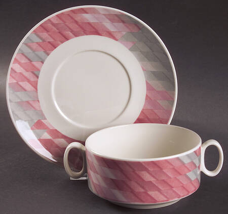 Collage Flat Cream Soup Bowl & Saucer Set