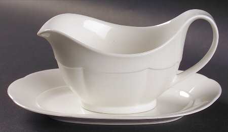 Damasco White Gravy Boat & Underplate/Relish