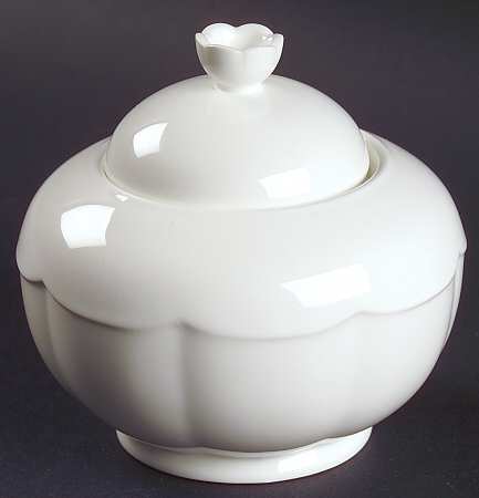Damasco White Sugar Bowl & Lid