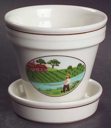 Design Naif 2" Flower Pot & Underplate