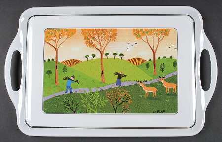 Design Naif 19" Rectangular Handled Serving Melamine Tray