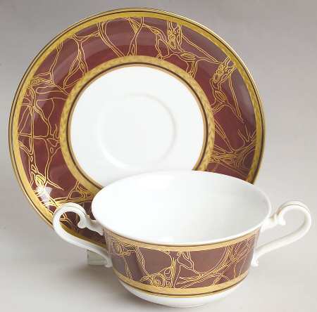 Empress Footed Cream Soup Bowl & Saucer Set