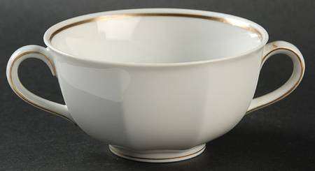 Facette Gold Footed Cream Soup Bowl