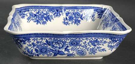 Fasan Blue 8" Square Vegetable Bowl