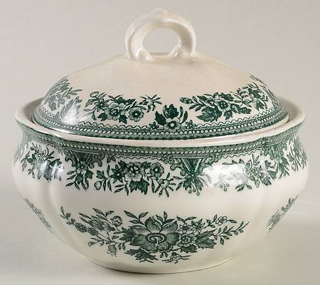 Fasan Green Sugar Bowl & Lid